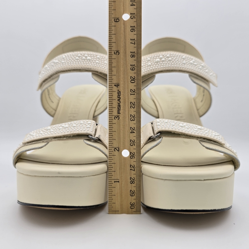 NWOT Karl Lagerfeld Paris Alessia Pearl Platform Sandals, Women's 10 - Picture 4 of 16